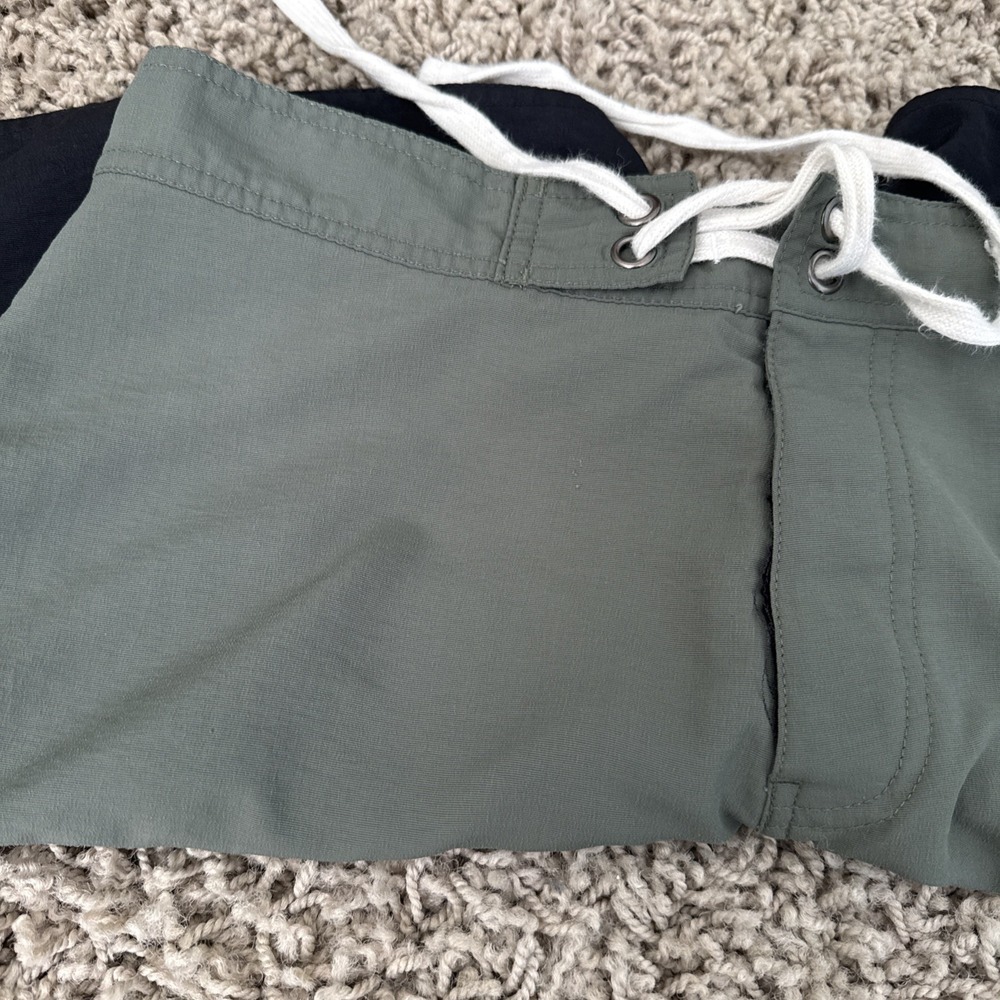 Saturdays Surf NYC Mens Colorblock Board Shorts Black Green Sz 28 Swim Trunks 5" - Picture 10 of 12